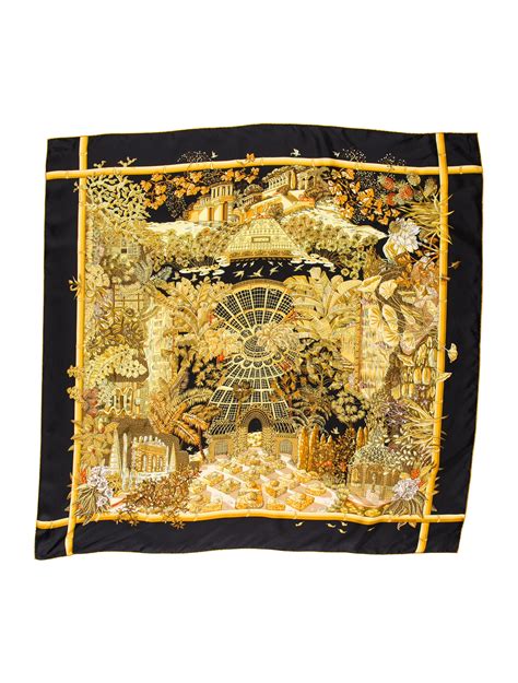 jardin d'hiver burgundy scarf hermes|HERMES Silk Jardins D'Hiver Scarf 90 .